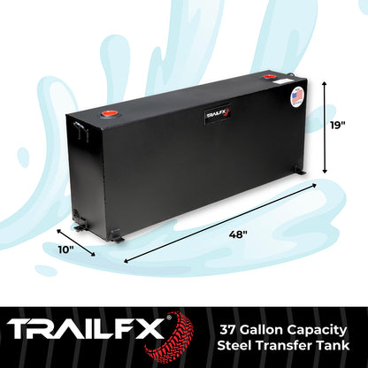 TrailFX 37 Gallon Black Steel Rectangle Transfer Tank - 21040SB