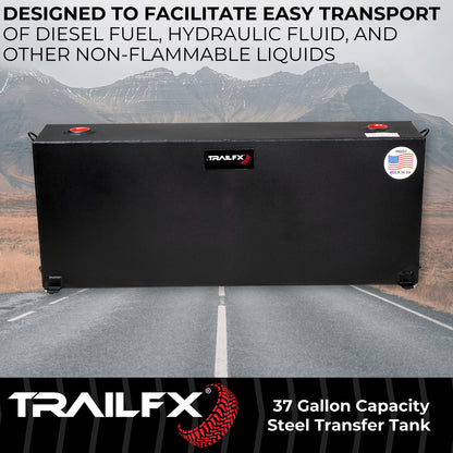 TrailFX 37 Gallon Black Steel Rectangle Transfer Tank - 21040SB