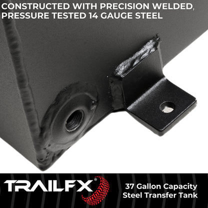 TrailFX 37 Gallon Black Steel Rectangle Transfer Tank - 21040SB