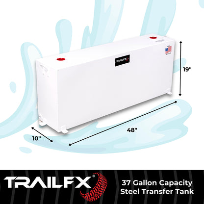 TrailFX 37 Gallon Steel Rectangle Transfer Tank - White - 21040SW
