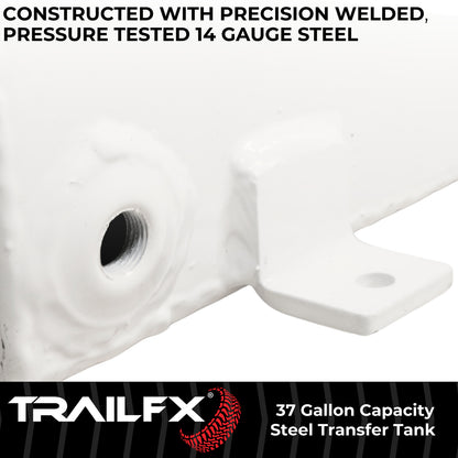 TrailFX 37 Gallon Steel Rectangle Transfer Tank - White - 21040SW
