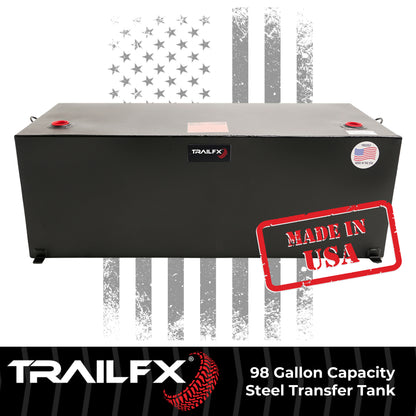 TrailFX 98 Gallon Black Steel Rectangle Transfer Tank - 21098SB