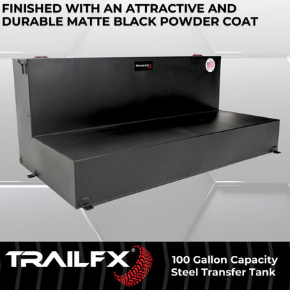 TrailFX 100 Gallon Black Steel L-Shape Transfer Tank - 21110SB