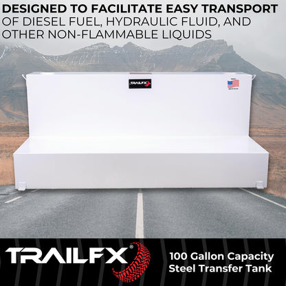 TrailFX 100 Gallon Steel L-Shape Transfer Tank - White - 21110SW