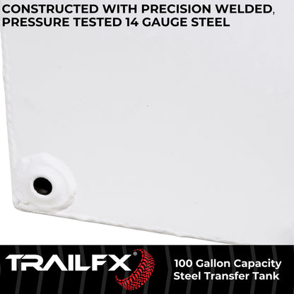 TrailFX 100 Gallon Steel L-Shape Transfer Tank - White - 21110SW
