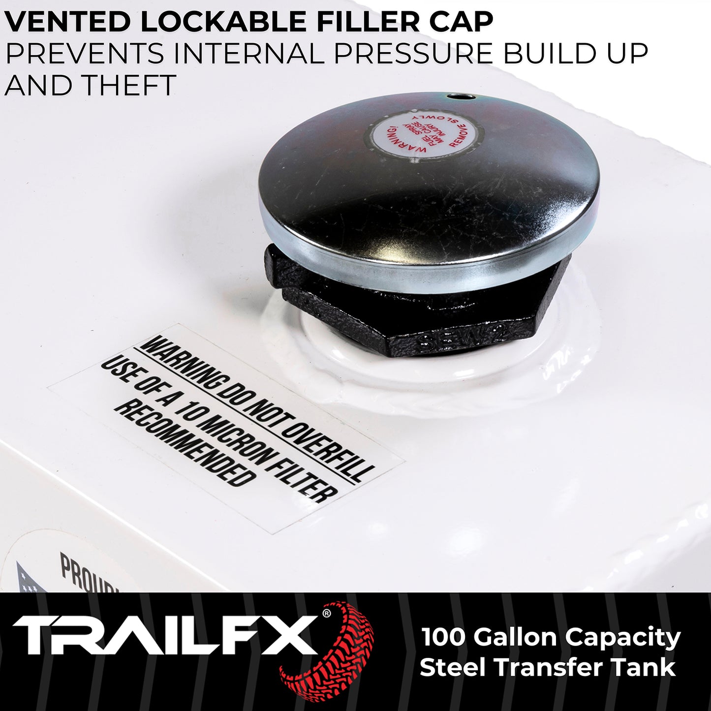TrailFX 100 Gallon Steel L-Shape Transfer Tank - White - 21110SW