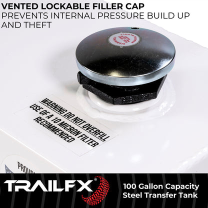 TrailFX 100 Gallon Steel L-Shape Transfer Tank - White - 21110SW