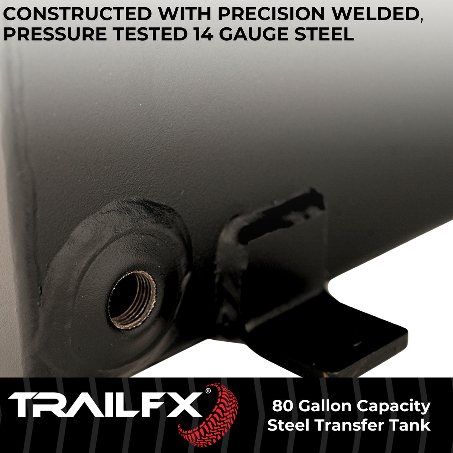 TrailFX 80 Gallon Black Steel L-Shape Transfer Tank - 21180SB