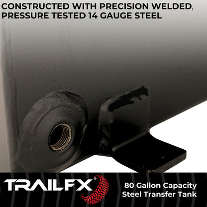 TrailFX 80 Gallon Black Steel L-Shape Transfer Tank - 21180SB