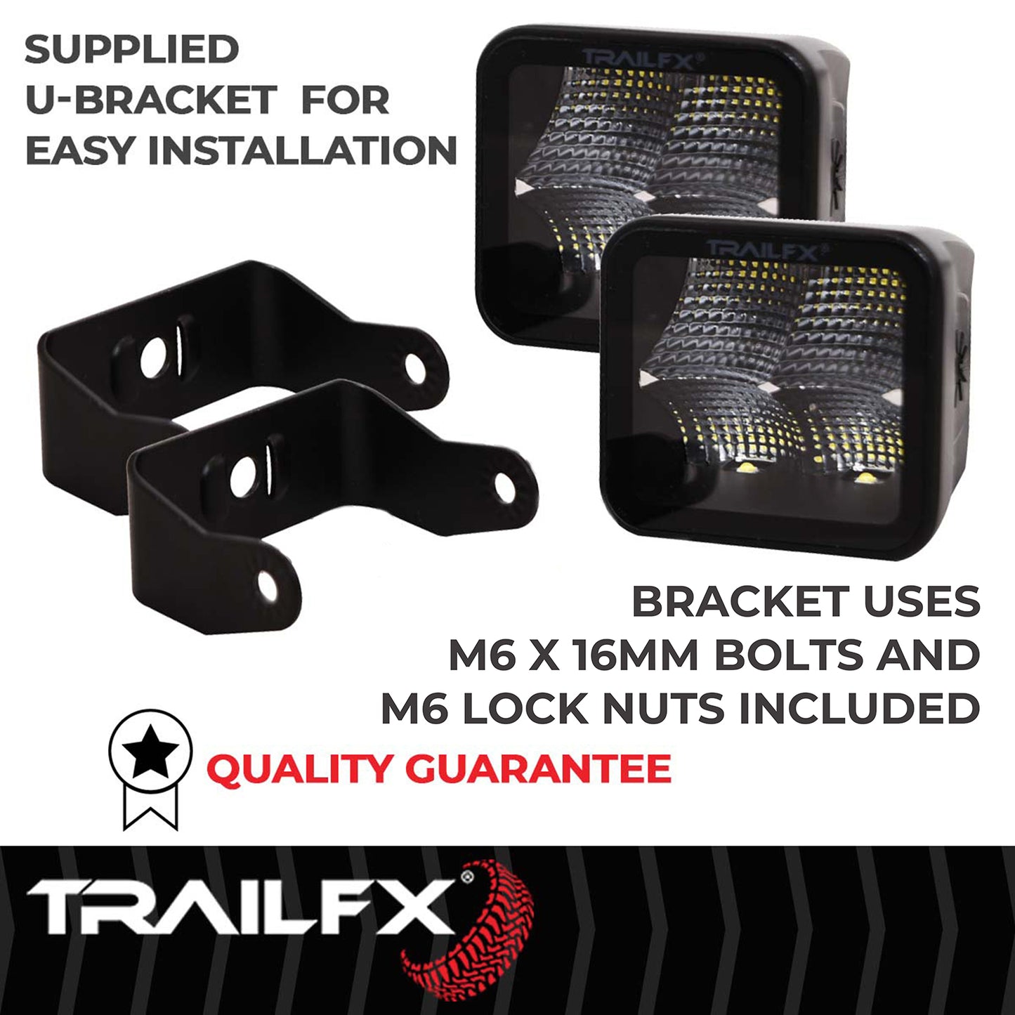 TrailFX 3X3 Black Square Pod 4X5W LED Cube Light Flood Pair - 2X2CFBKPR