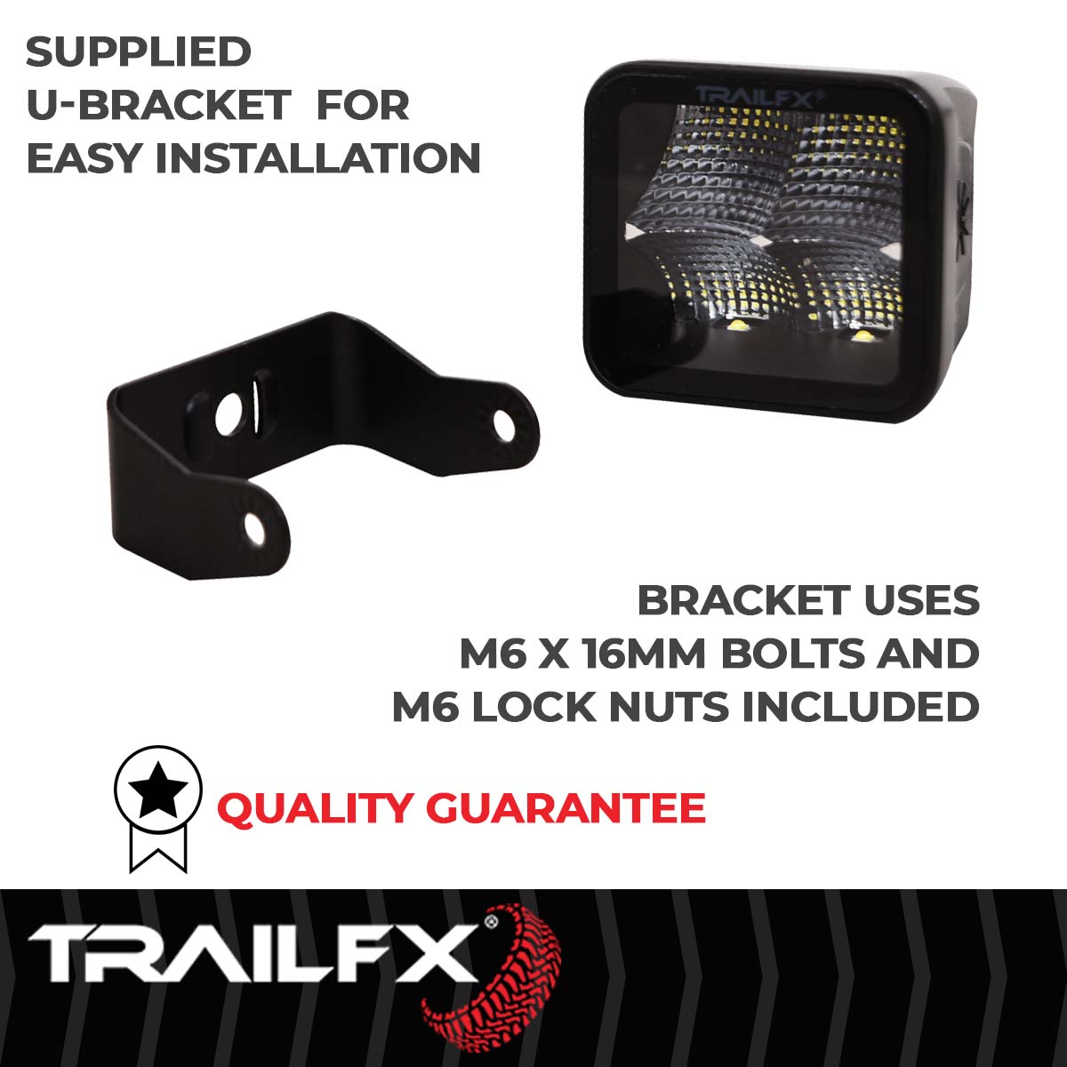 TrailFX 3X3 Black Square Pod 4X5W LED Cube Light Flood Single - 2X2CFBK