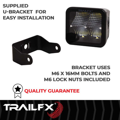TrailFX 3X3 Black Square Pod 4X5W LED Cube Light Flood Single - 2X2CFBK