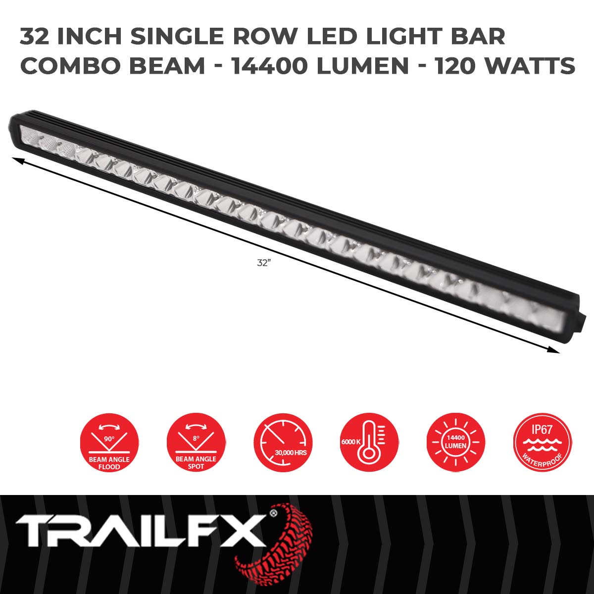TrailFX SRS 24X5W 30" LED Light Bar Flood/Spot Combo - 30SRSCM