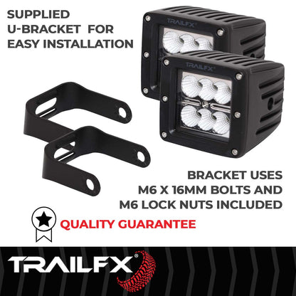 TrailFX 3X2 Square 6X3W LED Cube Light Flood Pair - 3X2CFPR