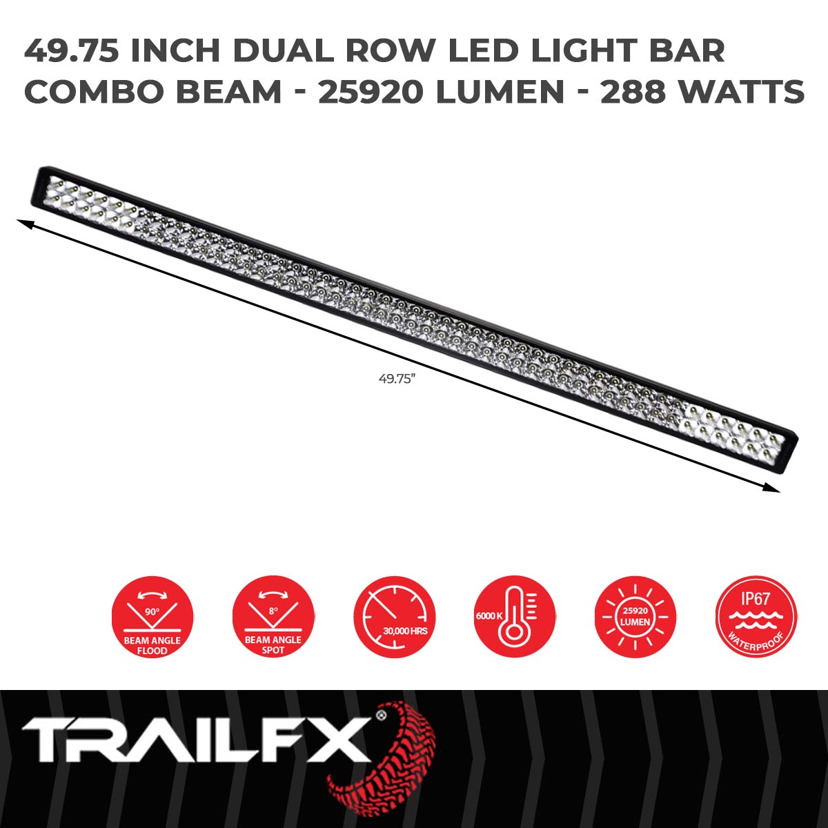 TrailFX DRS 96X3W 50" LED Light Bar Flood/Spot Combo - 50DRSCM