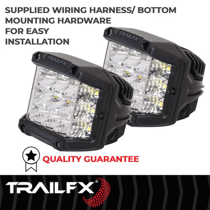 TrailFX Square Pod Side Shooter 15X5W LED Flood Pair - PODSIDEFPR