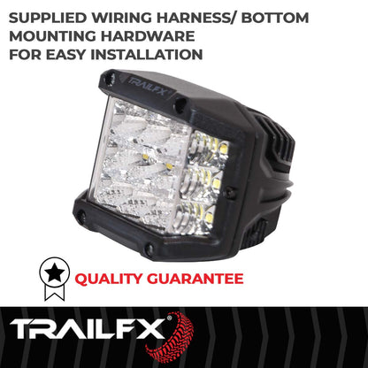 TrailFX Square Pod Side Shooter 15X5W LED Flood Single - PODSIDEF