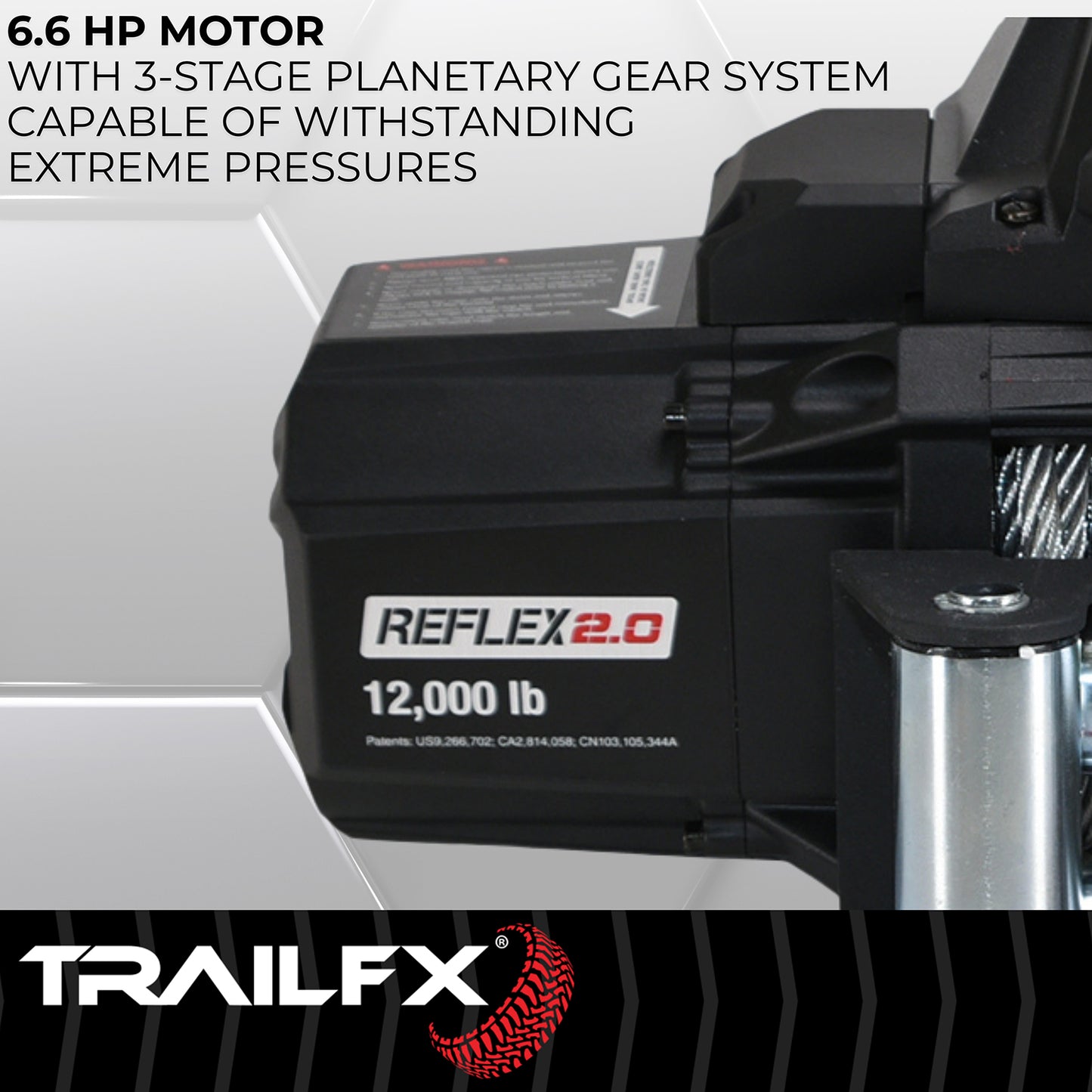 TrailFX Reflex 2.0 Steel Cable Winch 12000 Lb - WR212B