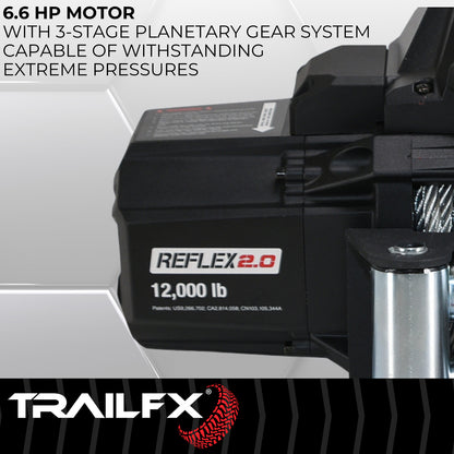 TrailFX Reflex 2.0 Steel Cable Winch 12000 Lb - WR212B