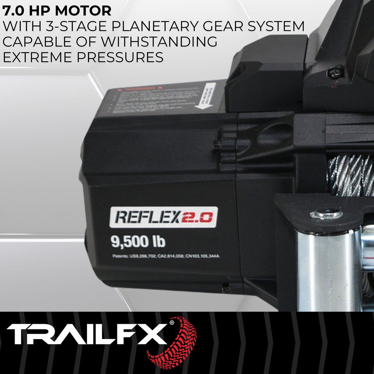 TrailFX Reflex 2.0 Steel Cable Winch 9500 Lb - WR295B