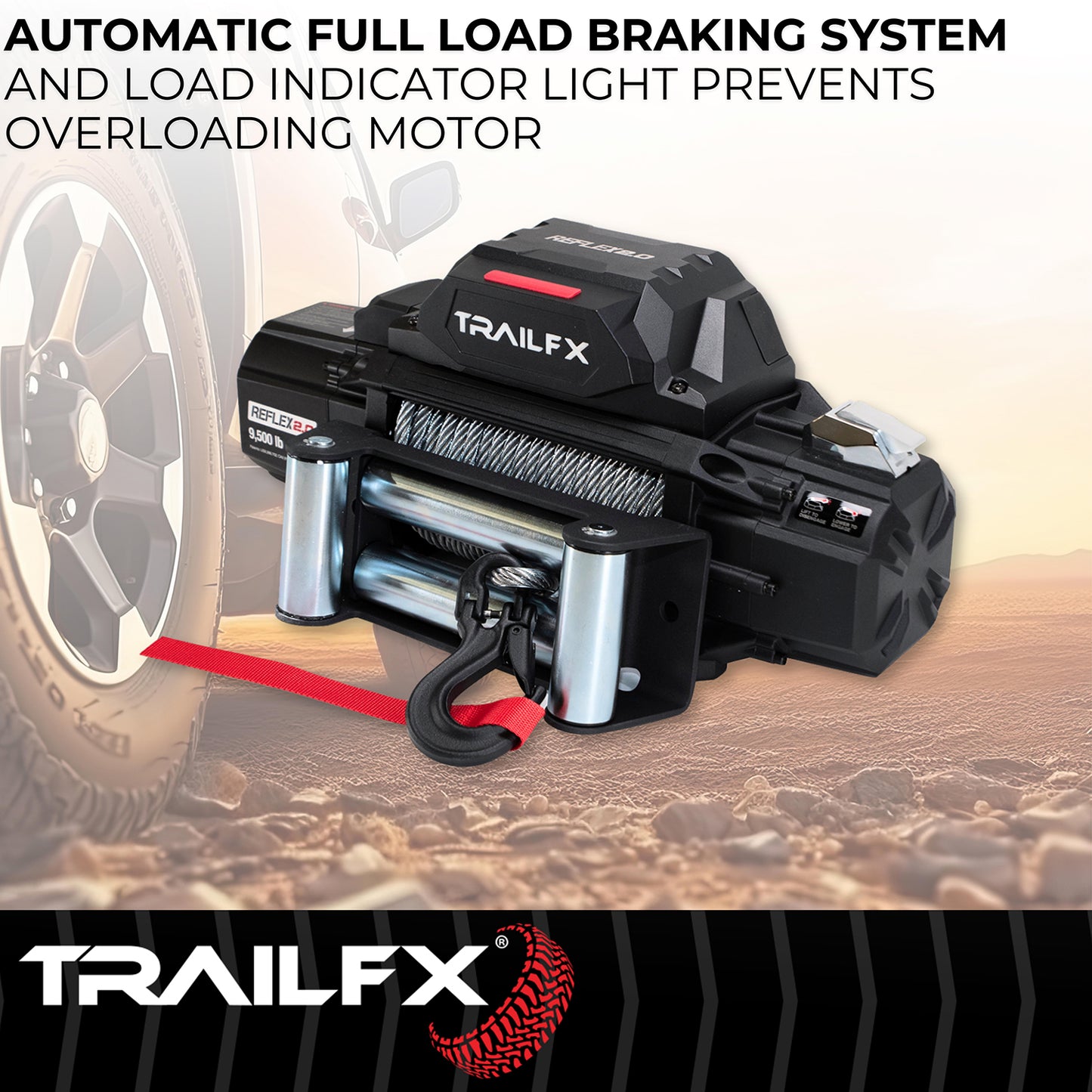 TrailFX Reflex 2.0 Steel Cable Winch 9500 Lb - WR295B
