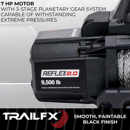 TrailFX Reflex 2.0 Synthetic Rope Winch 9500 Lb - WRS295B