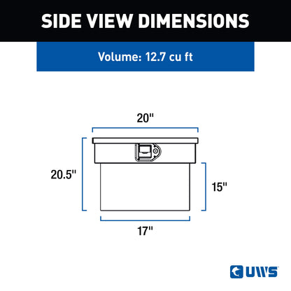 UWS Crossover Tool Box - 72-in - Standard Profile - Single Lid - Deep Tub - Bright Aluminum - TBD-72