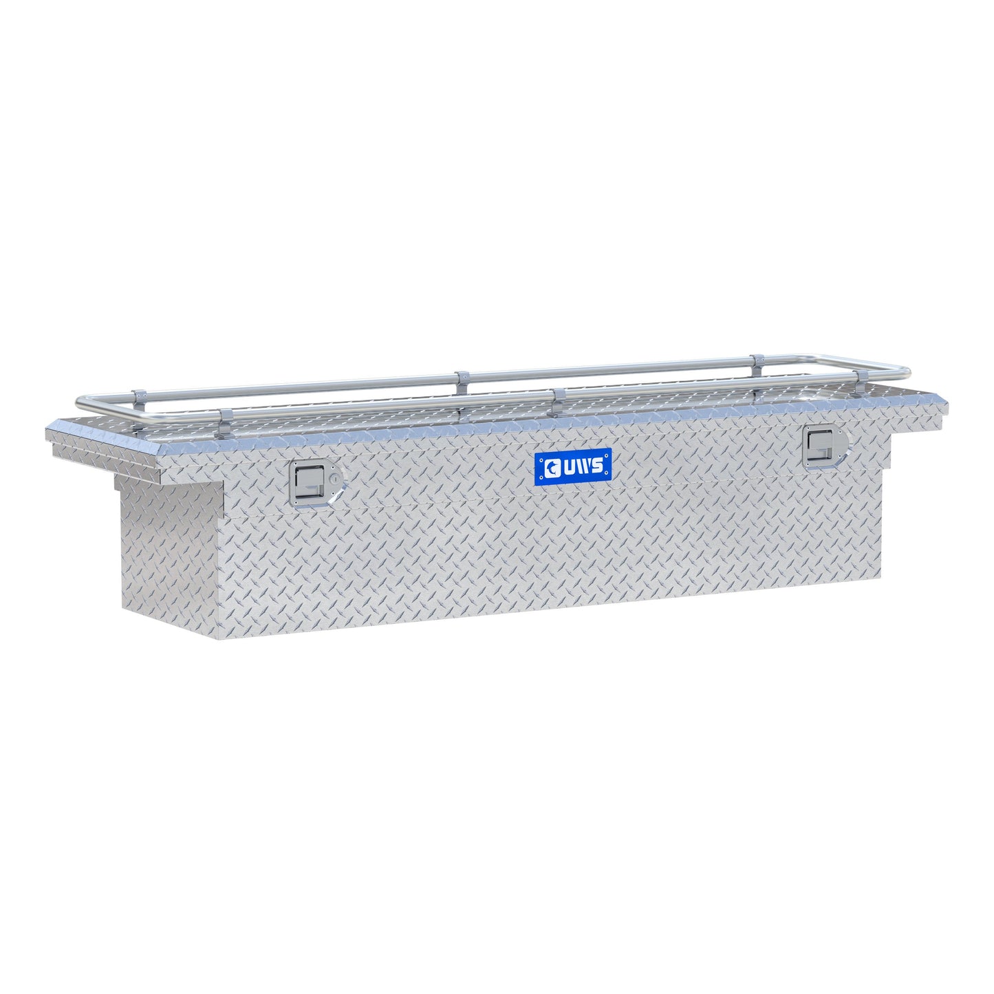 UWS Crossover Tool Box - 69-in - Low Profile - Single Lid - With Rail - Standard Tub - Bright Aluminum - TBS-69-LP-R