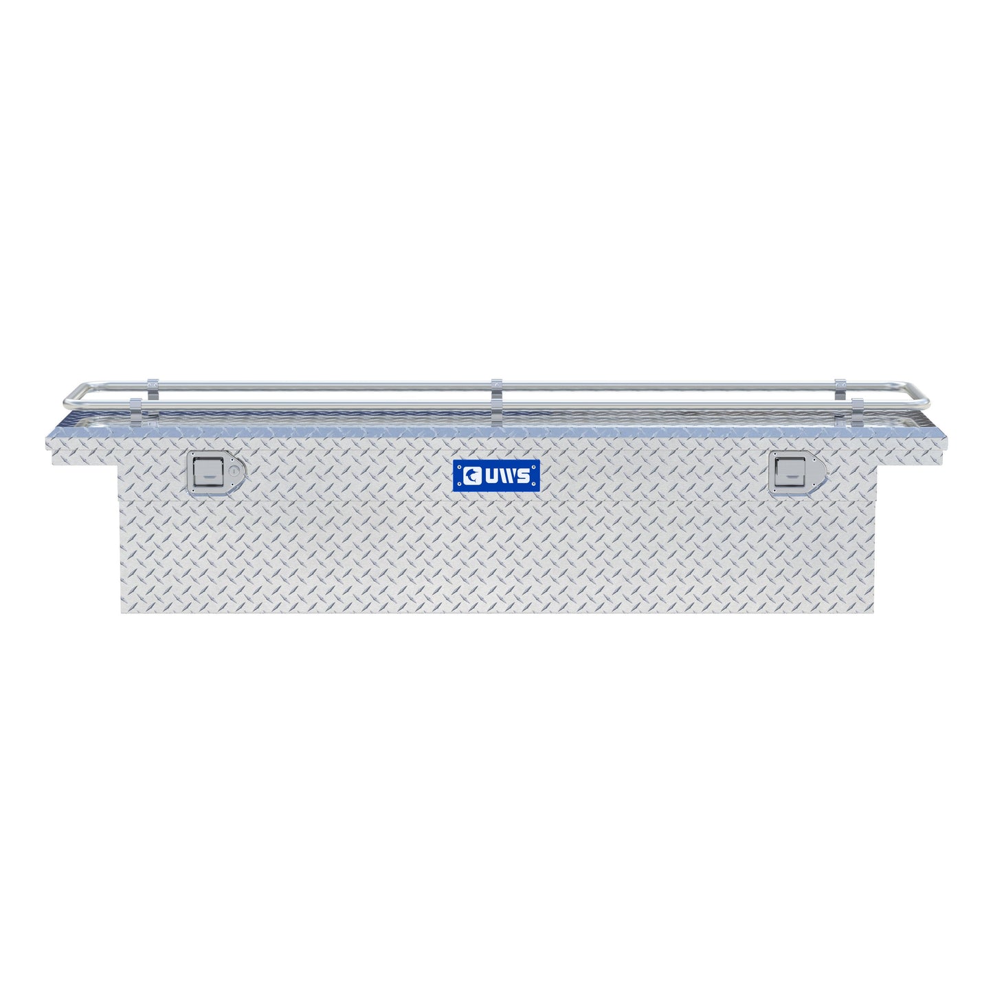 UWS Crossover Tool Box - 69-in - Low Profile - Single Lid - With Rail - Standard Tub - Bright Aluminum - TBS-69-LP-R