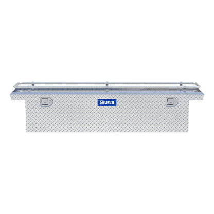 UWS Crossover Tool Box - 69-in - Low Profile - Single Lid - With Rail - Standard Tub - Bright Aluminum - TBS-69-LP-R