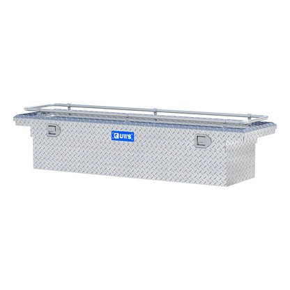 UWS Crossover Tool Box - 69-in - Low Profile - Single Lid - With Rail - Standard Tub - Bright Aluminum - TBS-69-LP-R