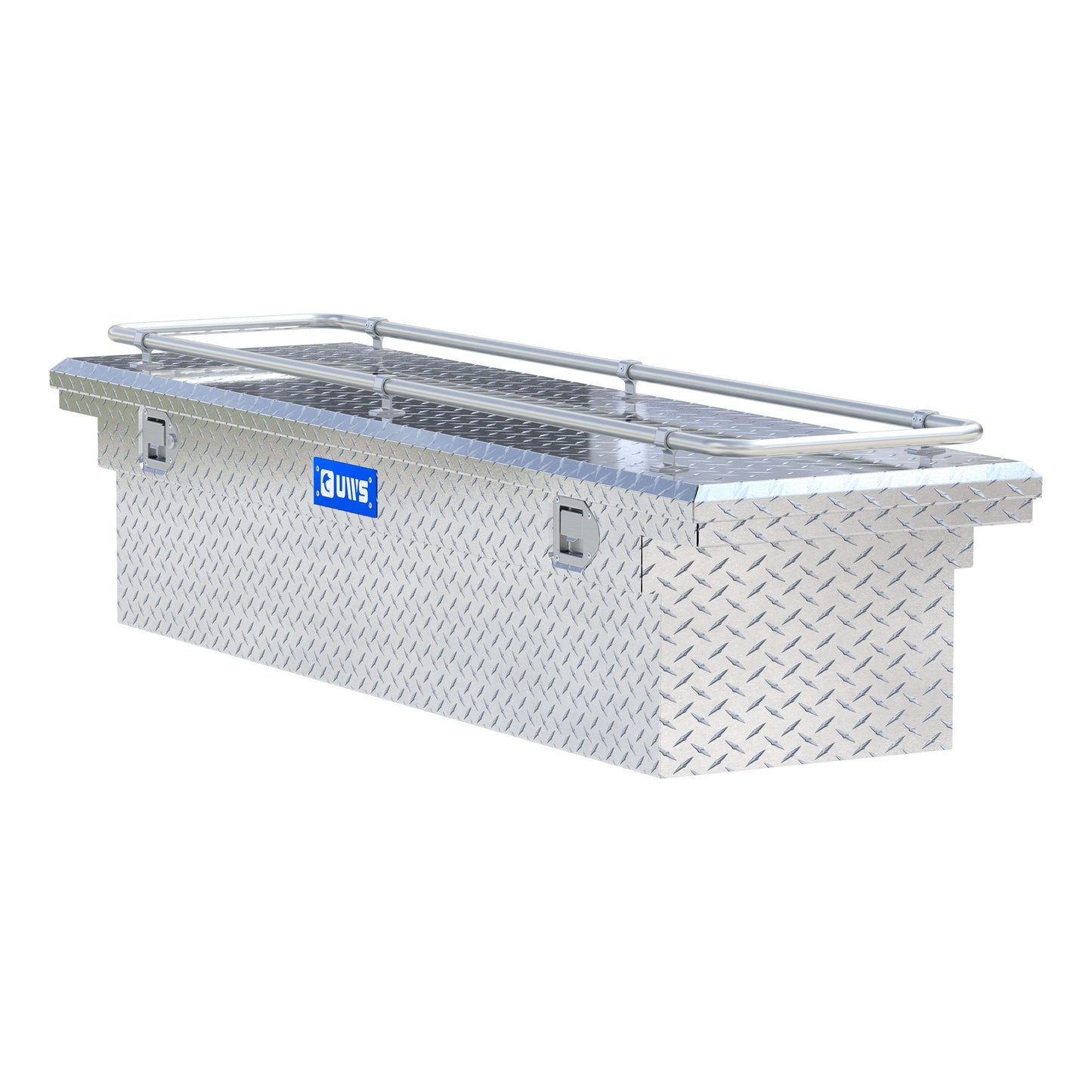 UWS Crossover Tool Box - 69-in - Low Profile - Single Lid - With Rail - Standard Tub - Bright Aluminum - TBS-69-LP-R