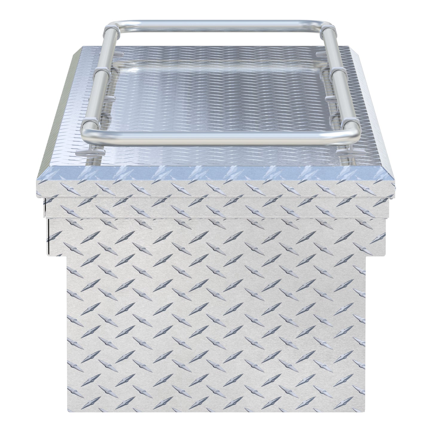 UWS Crossover Tool Box - 69-in - Low Profile - Single Lid - With Rail - Standard Tub - Bright Aluminum - TBS-69-LP-R