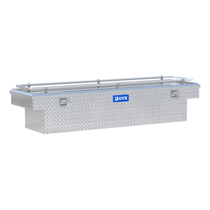 UWS Crossover Tool Box - 72-in - Standard Profile - Single Lid - With Rail - Standard Tub - Bright Aluminum - TBS-72-R