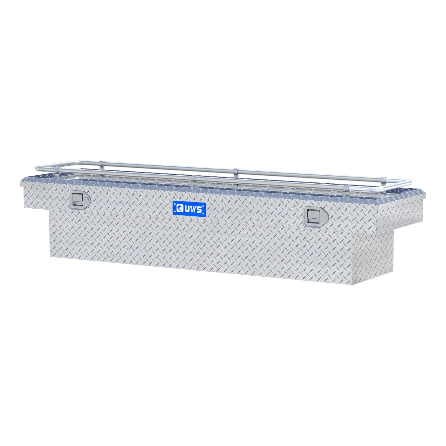 UWS Crossover Tool Box - 72-in - Standard Profile - Single Lid - With Rail - Standard Tub - Bright Aluminum - TBS-72-R