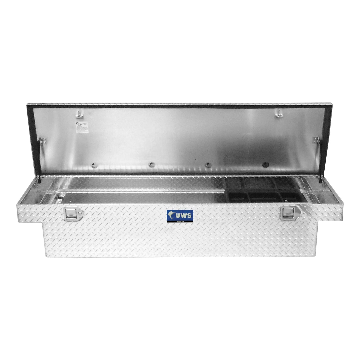 UWS Crossover Tool Box - 72-in - Standard Profile - Single Lid - With Rail - Standard Tub - Bright Aluminum - TBS-72-R
