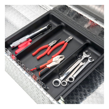 UWS Crossover Tool Box - 72-in - Standard Profile - Single Lid - With Rail - Standard Tub - Bright Aluminum - TBS-72-R