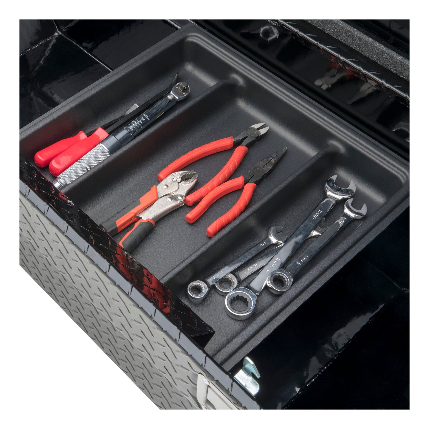 UWS Crossover Tool Box - 63-in - Standard Profile - Single Lid - Deep Angled Tub - Gloss Black - TBSD-63A-BLK