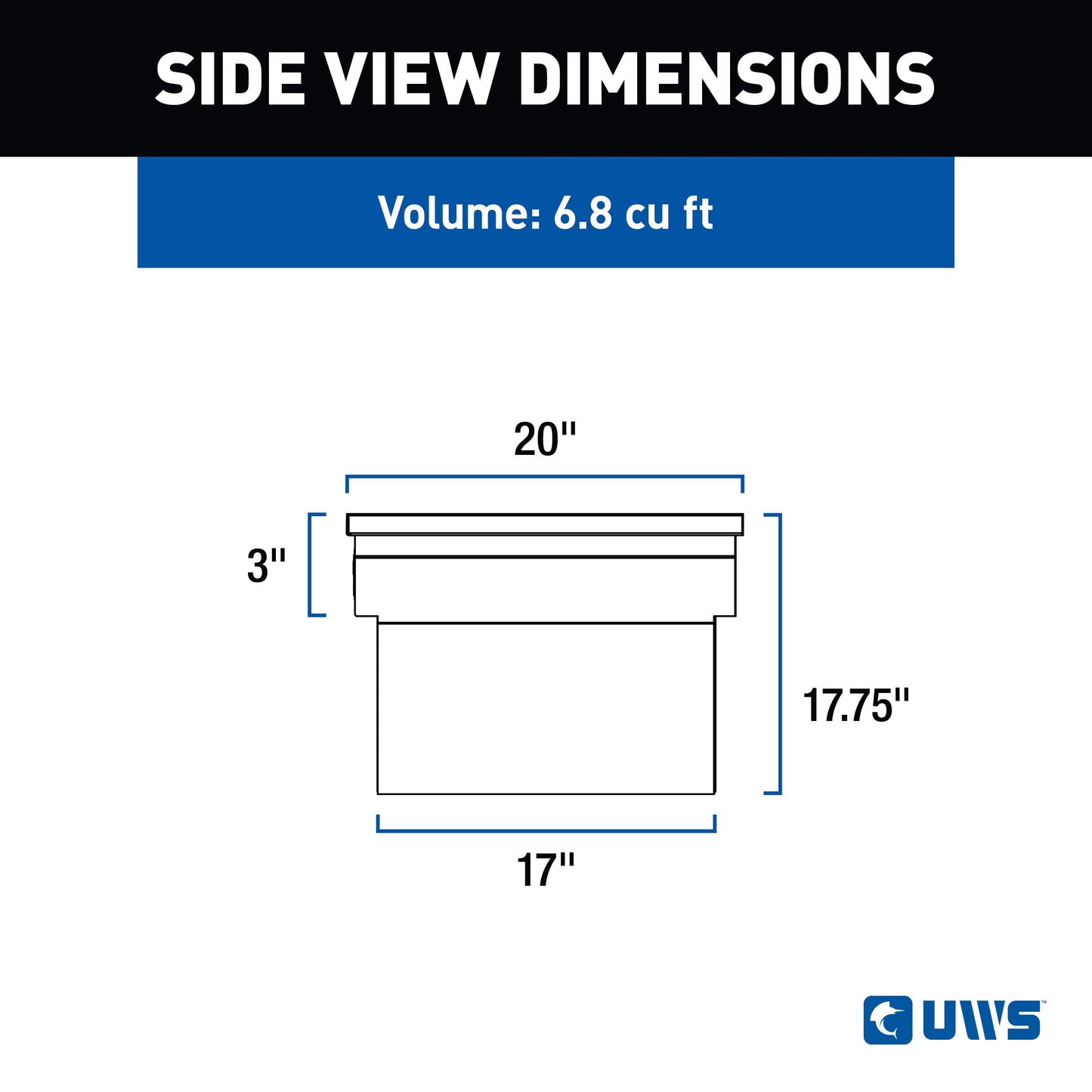 UWS Crossover Tool Box - 63-in - Low Profile - Single Lid - Deep Angled Tub - Gloss Black - TBSD-63A-LP-BLK