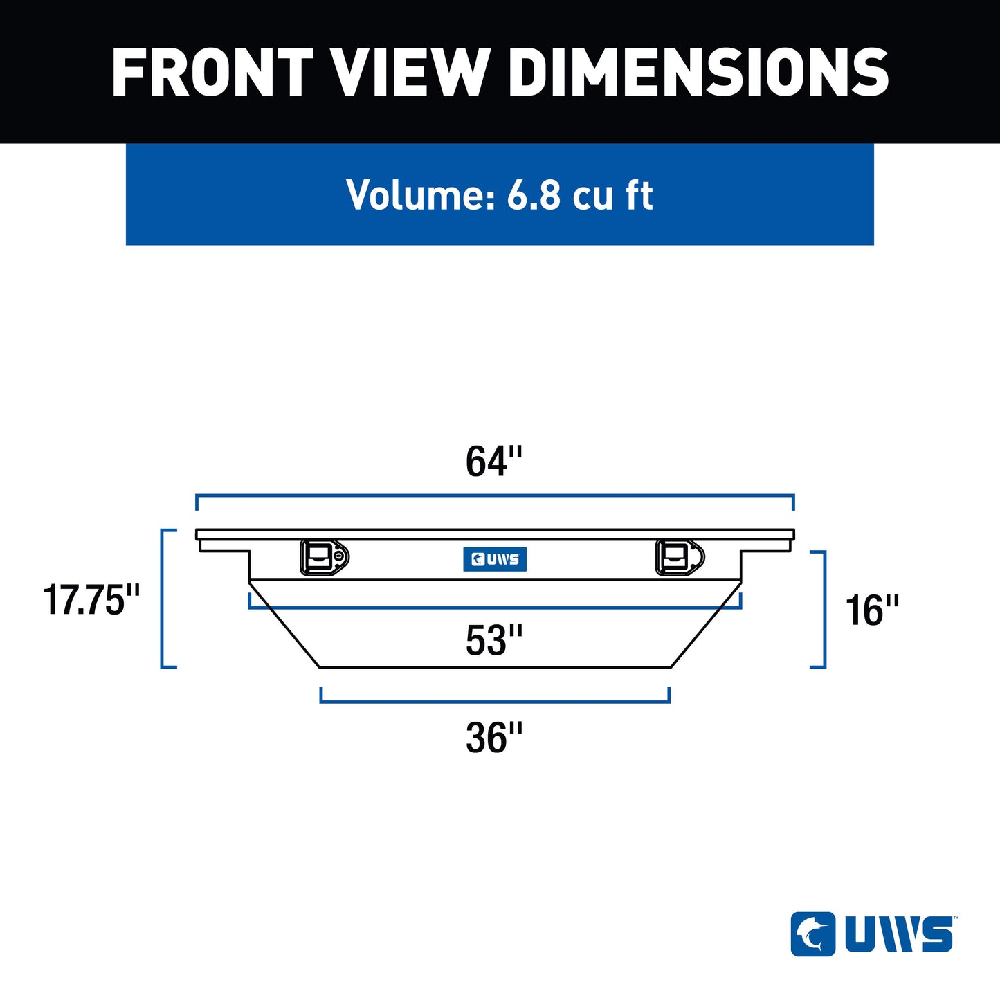 UWS Crossover Tool Box - 63-in - Low Profile - Single Lid - Deep Angled Tub - Bright Aluminum - TBSD-63A-LP