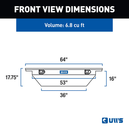 UWS Crossover Tool Box - 63-in - Low Profile - Single Lid - Deep Angled Tub - Bright Aluminum - TBSD-63A-LP