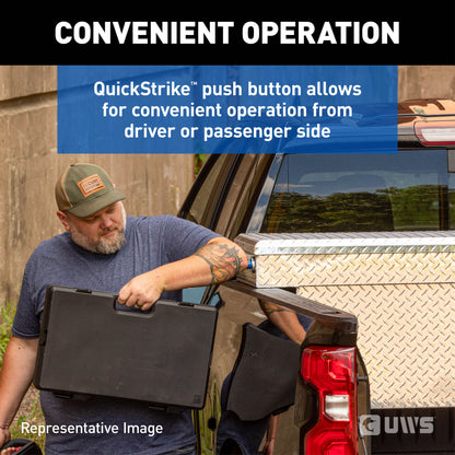 UWS Crossover Tool Box - 72-in - Standard Profile - Single Lid - Deep Angled Tub - Push Button - Bright Aluminum - TBSD-72-A-PB