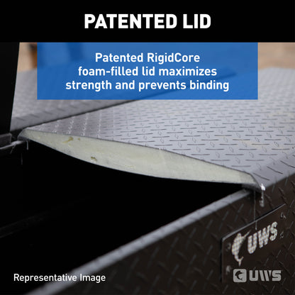 UWS Crossover Tool Box - 72-in - Standard Profile - Single Lid - Deep Angled Tub - Push Button - Bright Aluminum - TBSD-72-A-PB