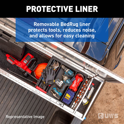 UWS Crossover Tool Box - 72-in - Standard Profile - Single Lid - Deep Angled Tub - Push Button - Bright Aluminum - TBSD-72-A-PB