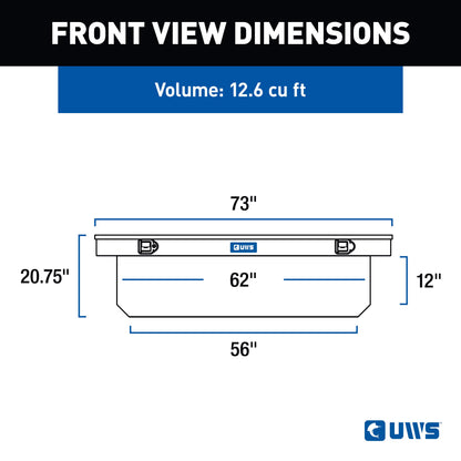 UWS Crossover Tool Box - 72-in - Standard Profile - Single Lid - Deep Angled Tub - Bright Aluminum - TBSD-72-A