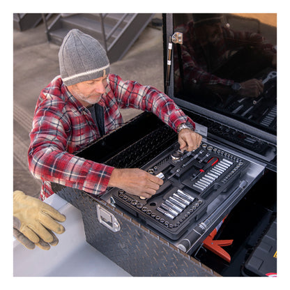 UWS Crossover Tool Box - 72-in - Standard Profile - Single Lid - Deep Extra-Wide Tub - Gloss Black - TBSD-72-LBTA-B