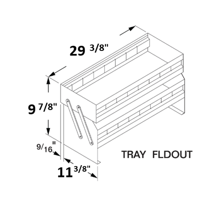 RKI Foldout Truck Box Tray - 29-in x 11-in x 10-in - Steel - TRAY FLDOUT