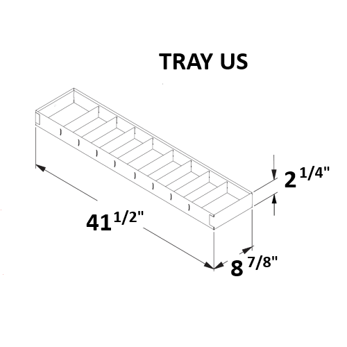 RKI Truck Box Tray - 42-in x 9-in x 2-in - Steel - TRAY US