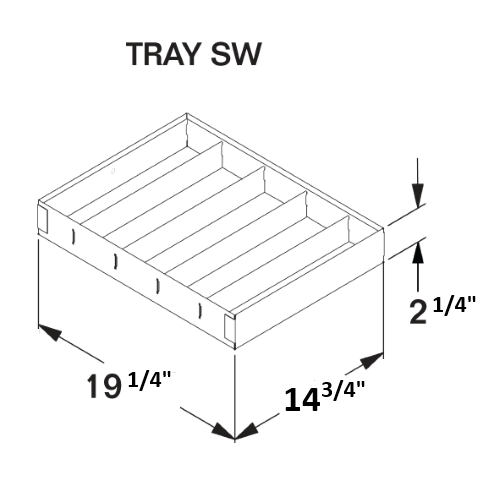 RKI Truck Box Tray - 19-in x 15-in x 2-in - Steel - TRAY SW