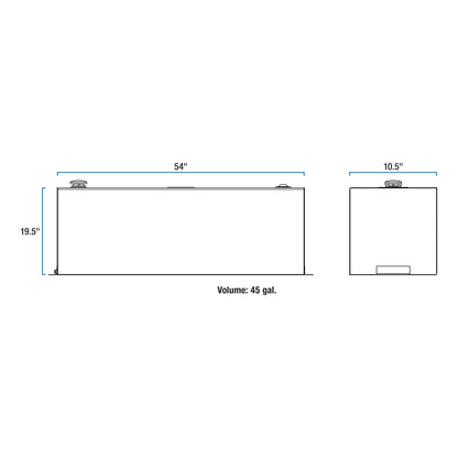 UWS 45-Gallon Rectangle Transfer Tank - Bright Aluminum - TT-45-R-T-P